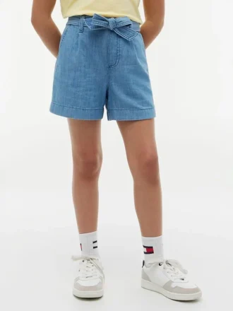 Barnshorts i stretch med bälte