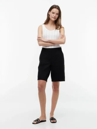 Bermudashorts i linneblandning, 28 cm