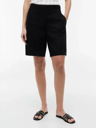Bermudashorts i linneblandning, 28 cm