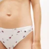 Bikinitrosa i jersey med blommönster