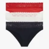 Bikinitrosa med spetskant, 3-pack
