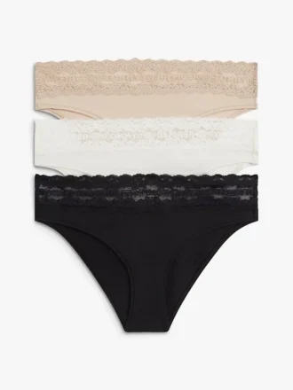 Bikinitrosa med spetskant, 3-pack