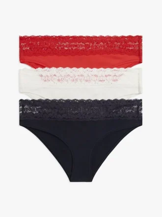 Bikinitrosa med spetskant, 3-pack