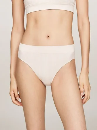 Bikinitrosa med stickad logotyp