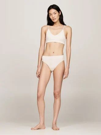 Bikinitrosa med stickad logotyp