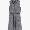 Bältad TH Grid Print Crepe-skjortklänning