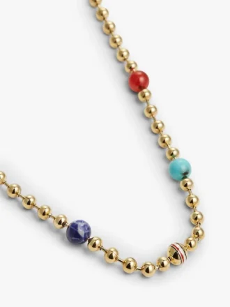 Boho-halsband med flerfärgade pärlor