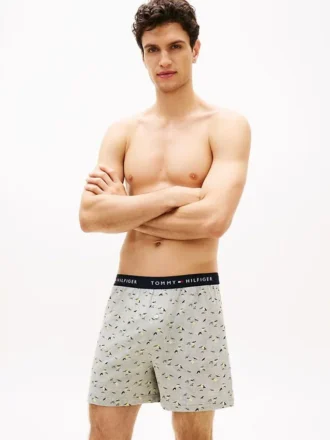 Boxershorts i tryckt stickat