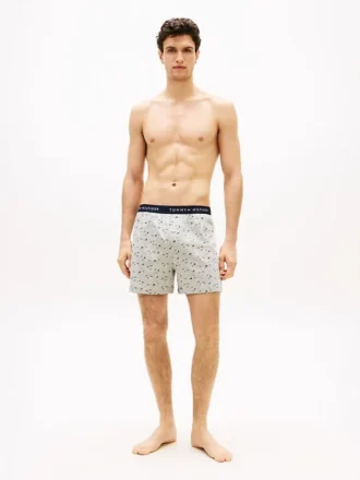 Boxershorts i tryckt stickat