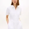 Broderad poplin-skjortklänning med hål Broderad poplin-skjortklänning med hål