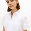 Broderad poplin-skjortklänning med hål Broderad poplin-skjortklänning med hål