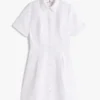 Broderad poplin-skjortklänning med hål Broderad poplin-skjortklänning med hål