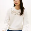 Broderad sweatshirt med hål Broderad sweatshirt med hål