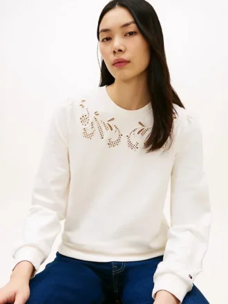 Broderad sweatshirt med hål