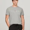 Broderad T-shirt med Tommy-logotyp i smal passform Broderad T-shirt med Tommy-logotyp i smal passform