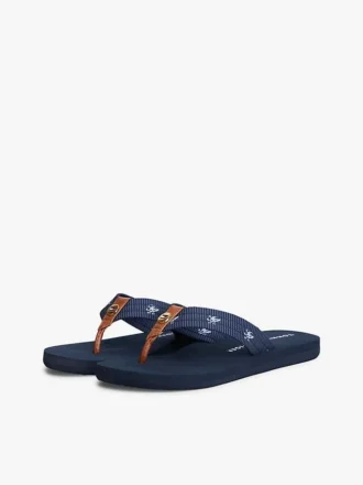 Broderade flip-flops i monogramcanvas