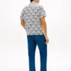 Camp-skjorta i linne med monogramtryck över hela plagget Camp-skjorta i linne med monogramtryck över hela plagget