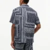 Camp-skjorta med bandana-patchwork i klassisk passform