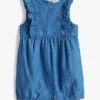 Chambray-overall med volanger för babyer