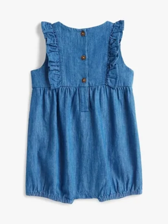 Chambray-overall med volanger för babyer
