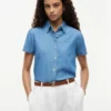 Chambray-skjorta med puffärmar Chambray-skjorta med puffärmar