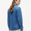 Chambray-skjorta med puffärmar Chambray-skjorta med puffärmar