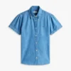 Chambray-skjorta med puffärmar Chambray-skjorta med puffärmar