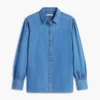 Chambray-skjorta med puffärmar Chambray-skjorta med puffärmar