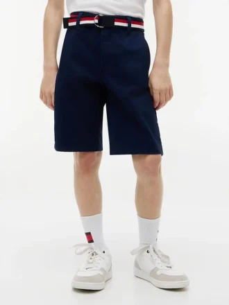Chinoshorts med bälte för barn