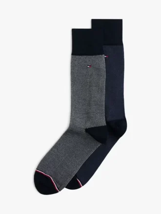 Contrast Pique Trouser Strumpor 2-pack