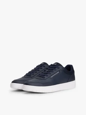 Court-sneakers i blandat läder