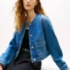 Damjacka i mediumtvättad denim