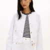 Denimjacka för dam med guldknappar