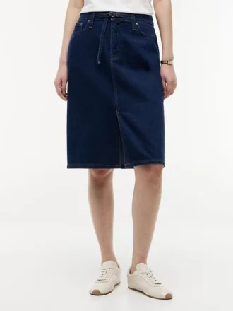 Denimkjol med bälte