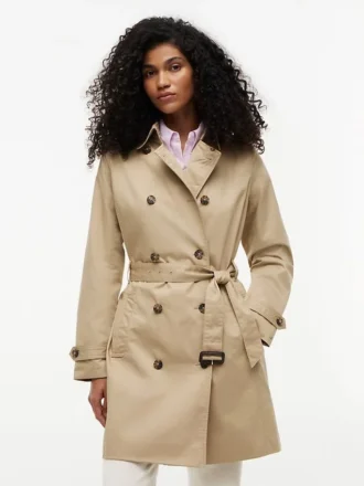 Dubbelknäppt trenchcoat med bälte