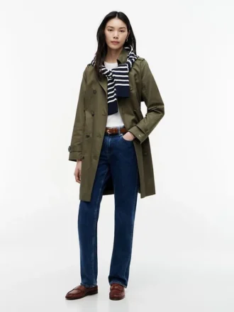 Dubbelknäppt trenchcoat med bälte