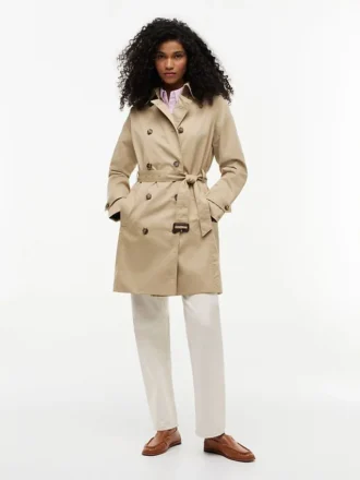 Dubbelknäppt trenchcoat med bälte
