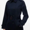Dubbelknäppt trenchcoat med bälte