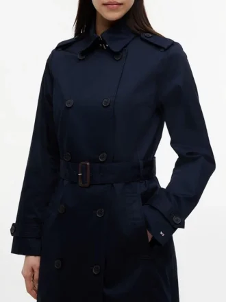 Dubbelknäppt trenchcoat med bälte