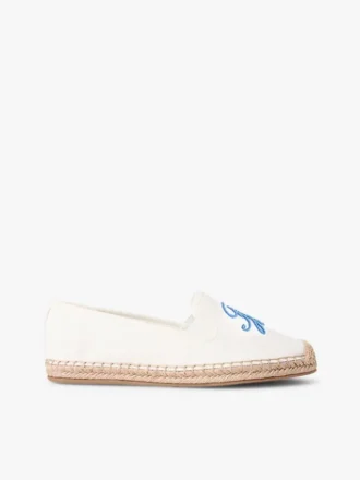 Espadriller i canvas med broderat monogram