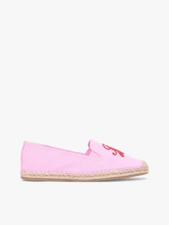 Espadriller i canvas med broderat monogram