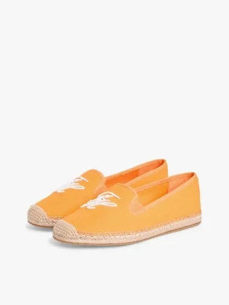 Espadriller i canvas med broderat monogram