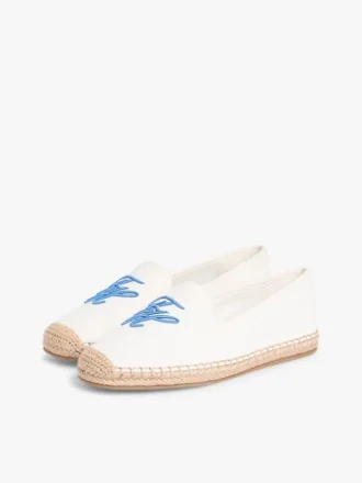 Espadriller i canvas med broderat monogram