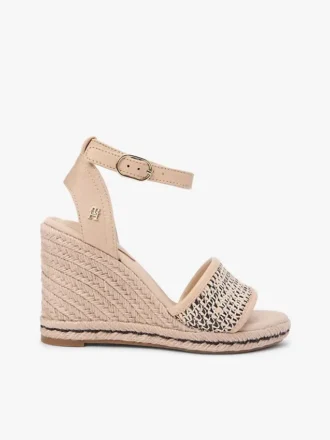 Espadriller med raffia-kilklack