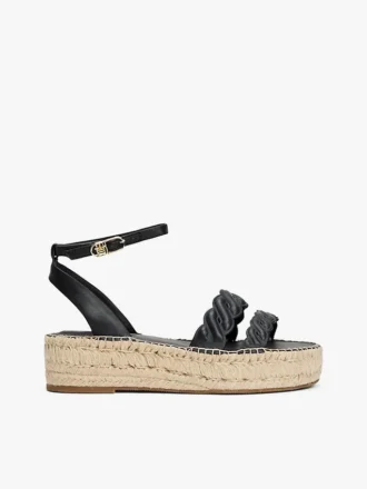 Espadriller med vridna remmar i läder