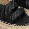 Espadriller med vridna remmar i läder