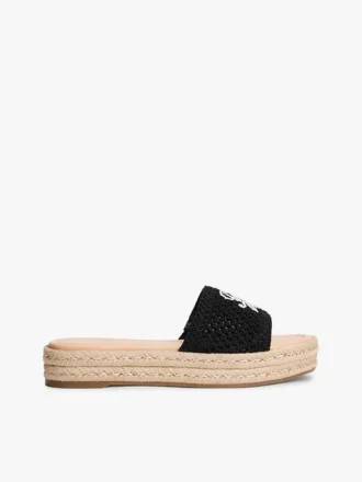 Espadrillesandal med broderat monogram