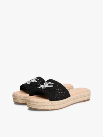 Espadrillesandal med broderat monogram
