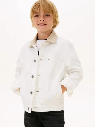Flagga-logotyp-jeansjacka för barn