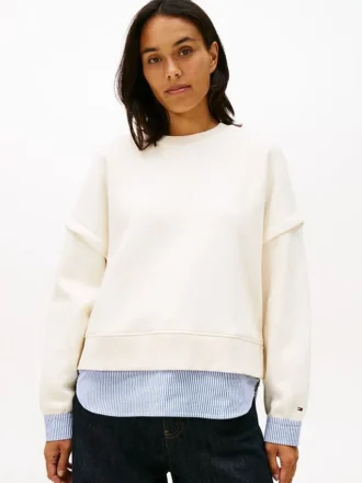 Fleece-tröja med lager-på-lager-look
